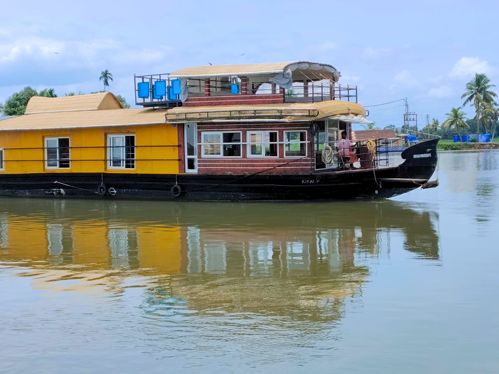 Houseboat cruising through the Alleppey backwaters