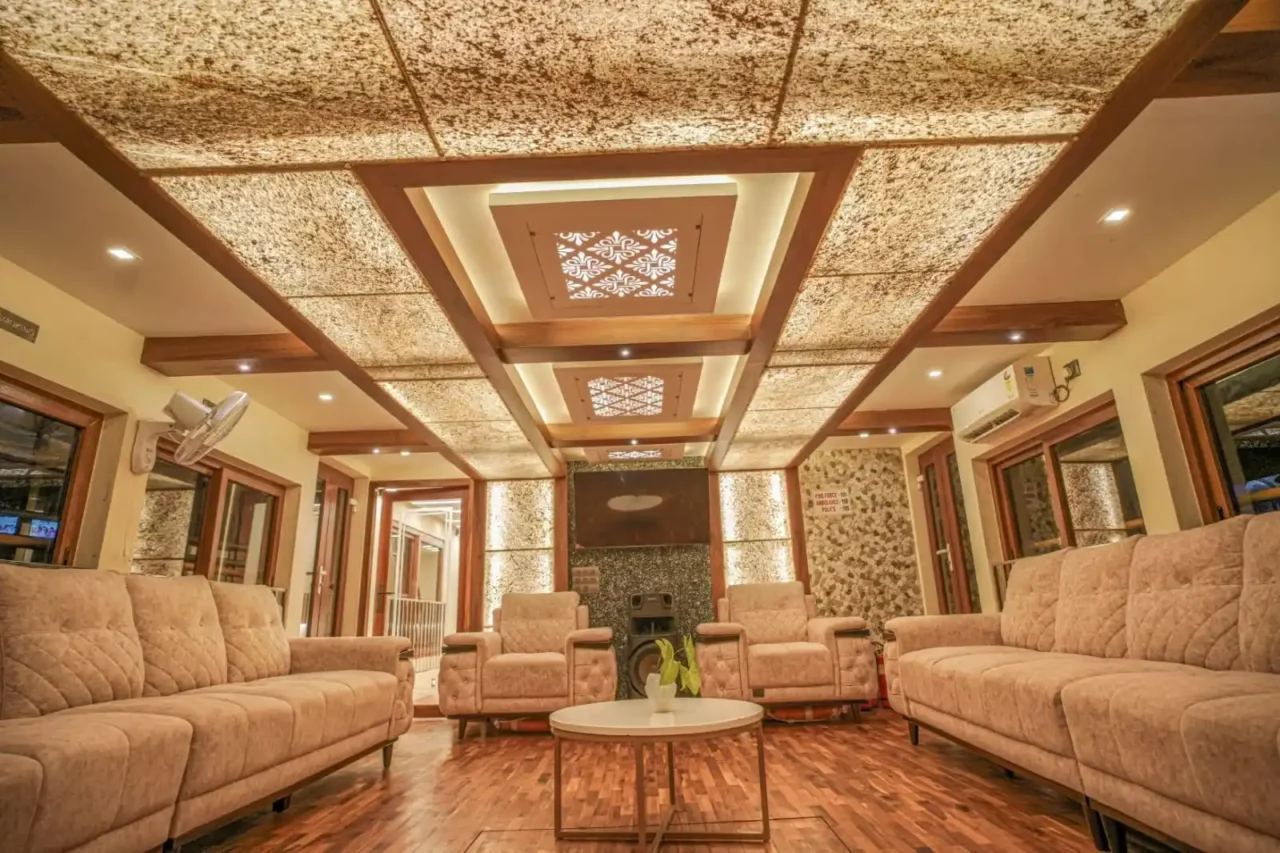 spacious hall inside a houseboat